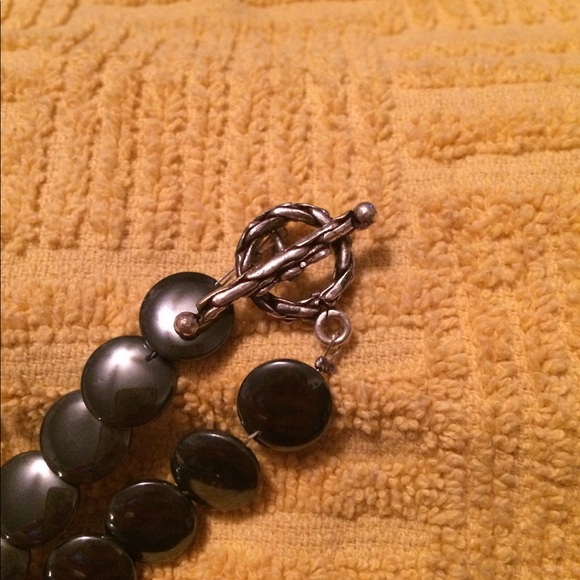 Black Handcrafted Hematite stone necklace - Picture 2 of 5
